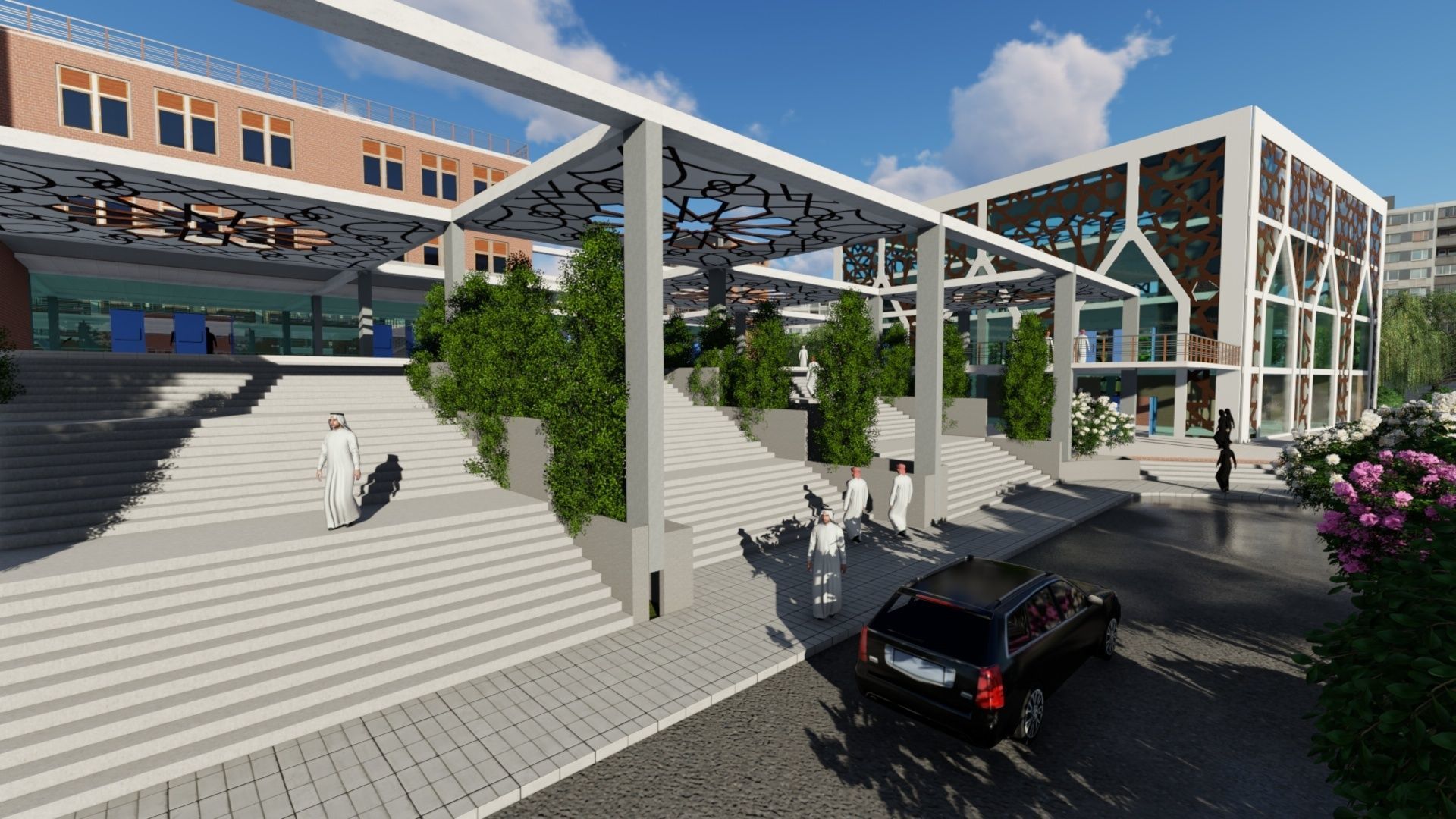 Modern Islamic Complex 3D model_2