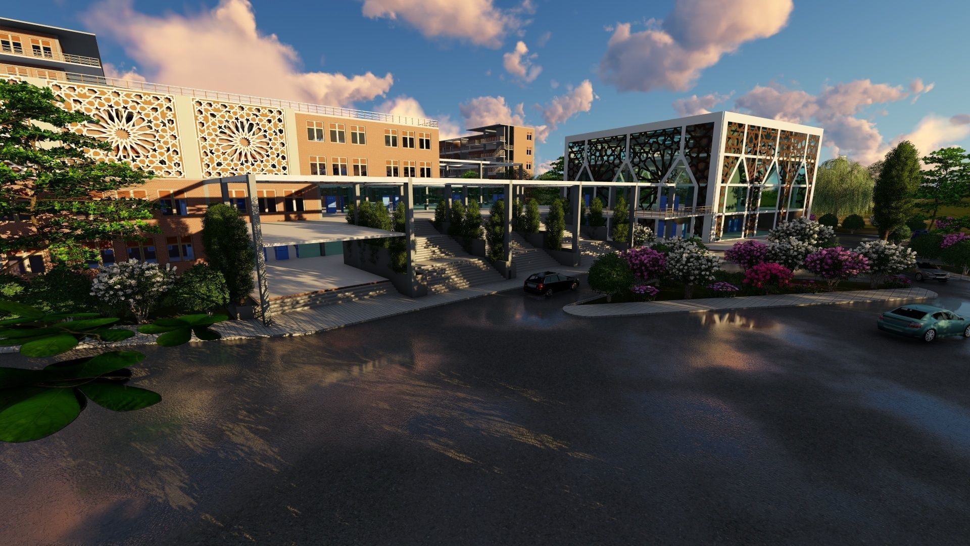 Modern Islamic Complex 3D model_7