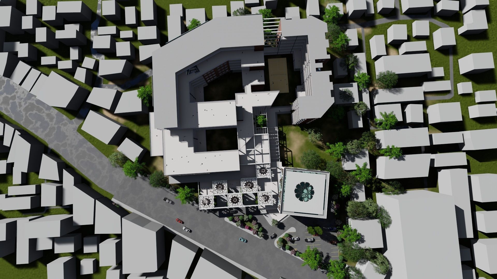 Modern Islamic Complex 3D model_9