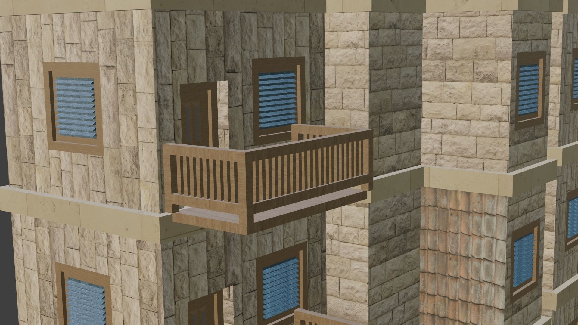 House Model 5 building Low-poly 3D model_19