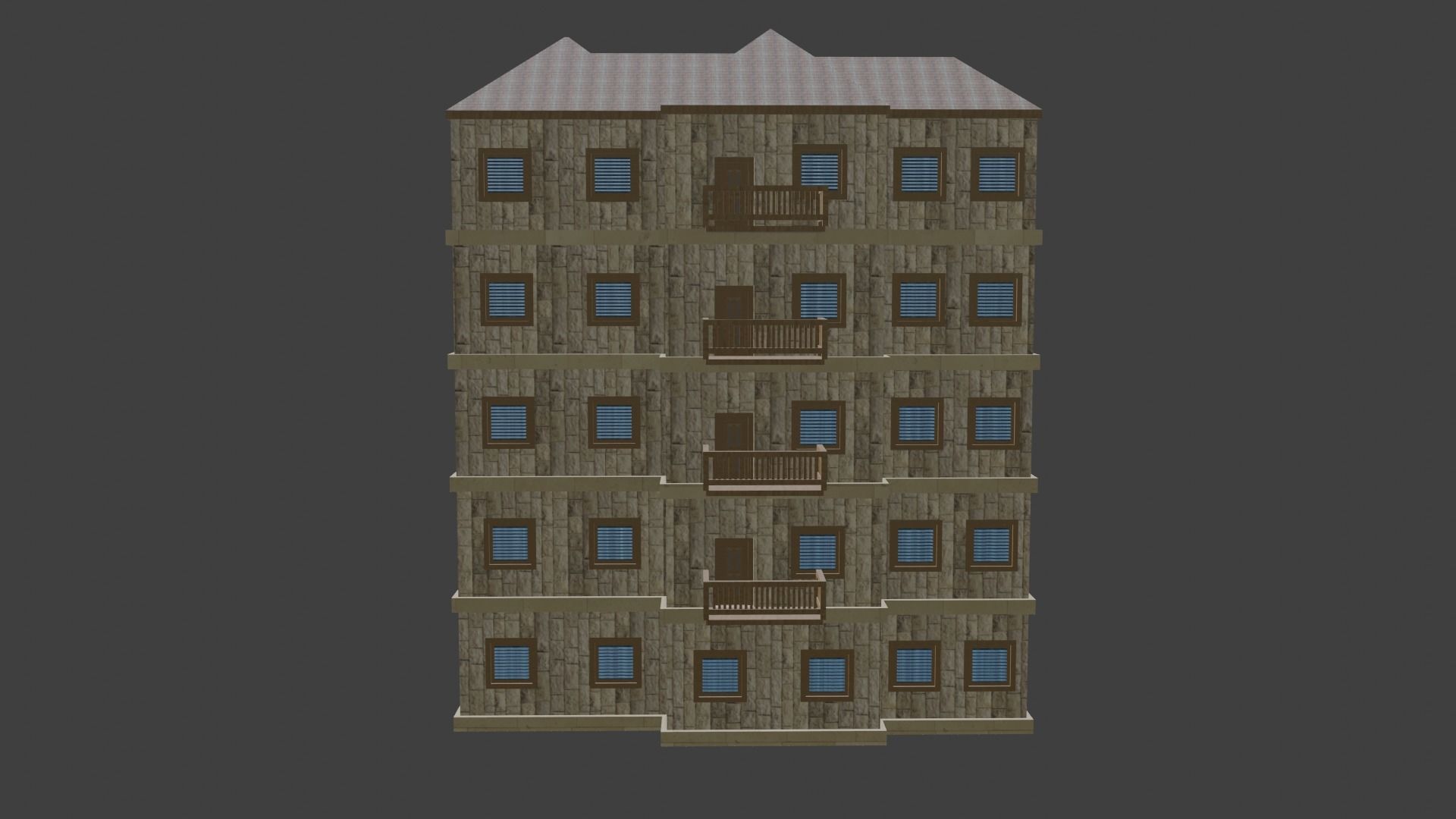 House Model 5 building Low-poly 3D model_13