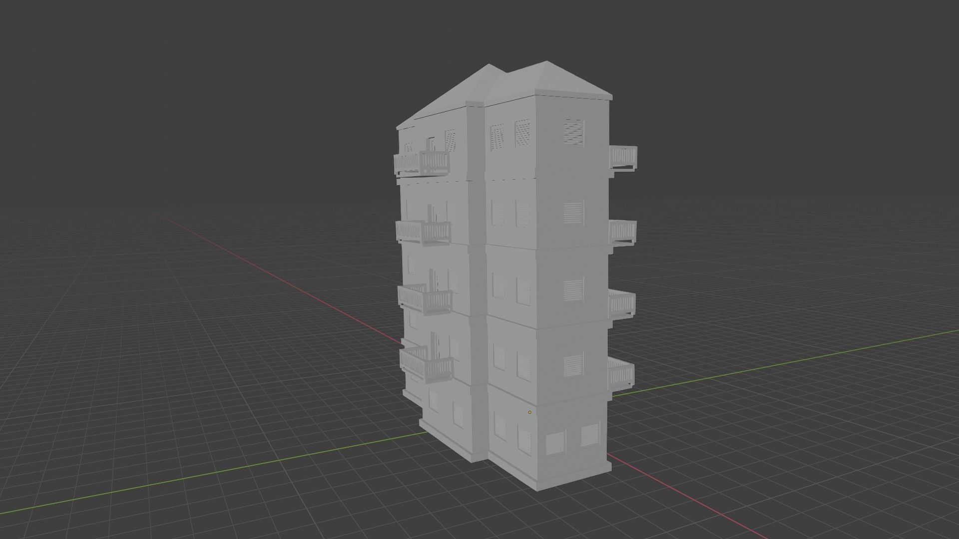House Model 5 building Low-poly 3D model_12