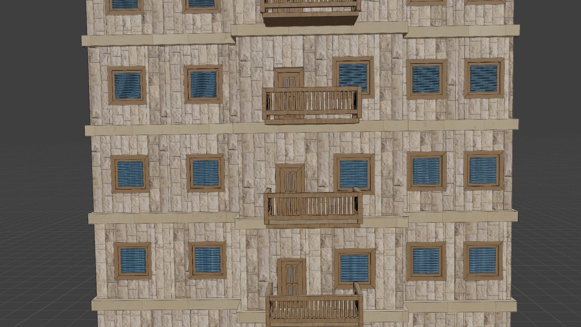 House Model 5 building Low-poly 3D model_7