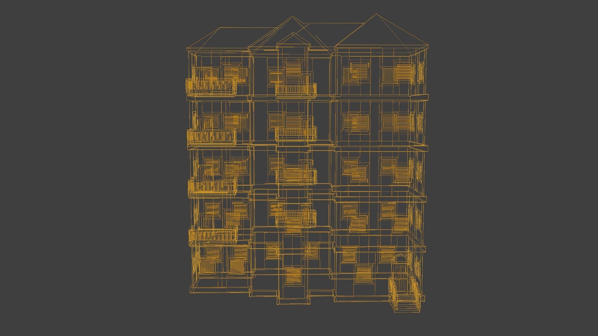 House Model 5 building Low-poly 3D model_18