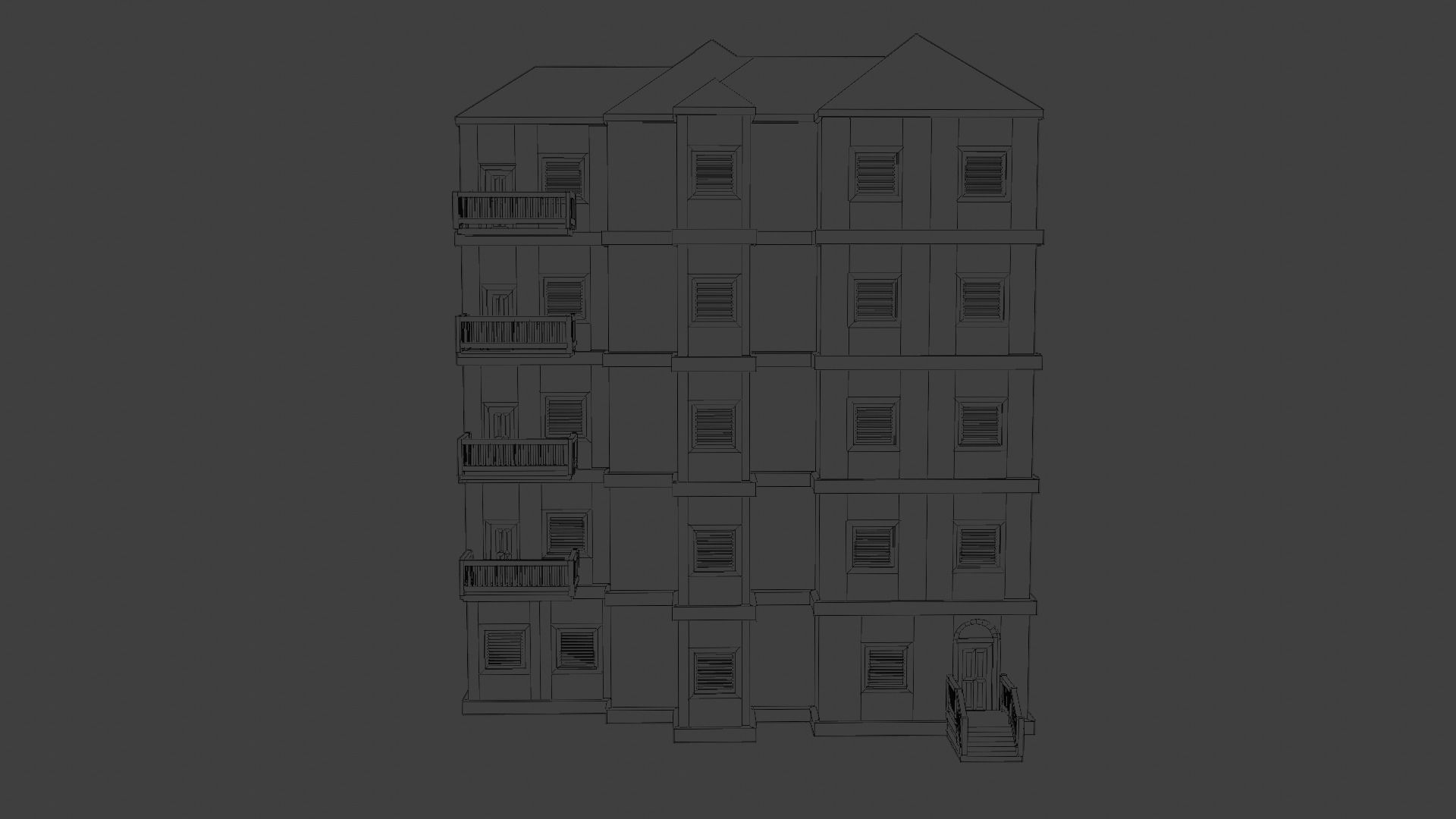 House Model 5 building Low-poly 3D model_17