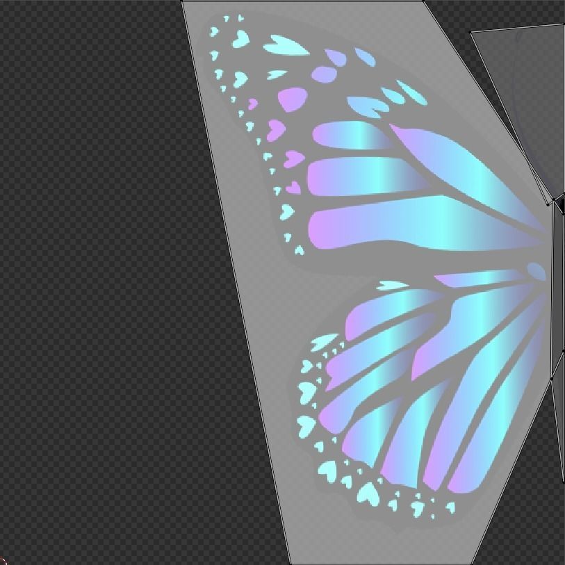 Stylized butterfly PBR low-poly game ready animated Low-poly 3D model_7