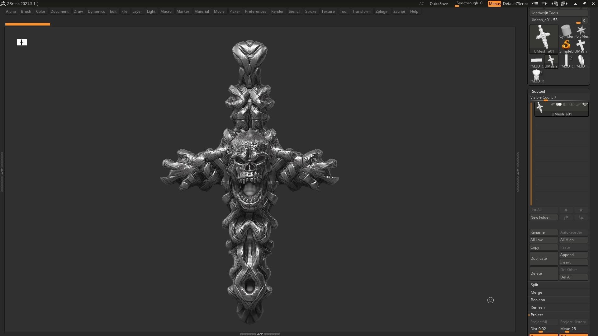 Skull cross Pendant 3d print model 15 3D print model_5