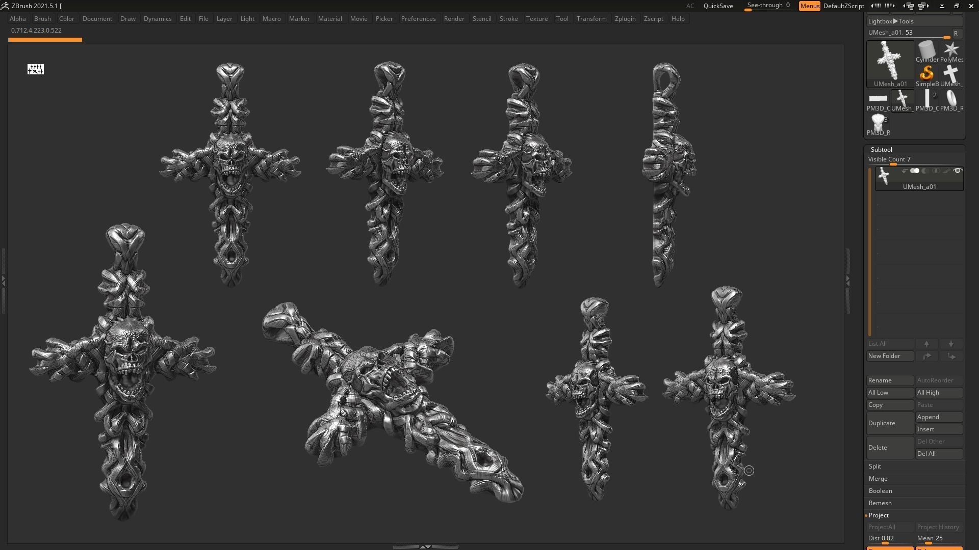 Skull cross Pendant 3d print model 15 3D print model_9