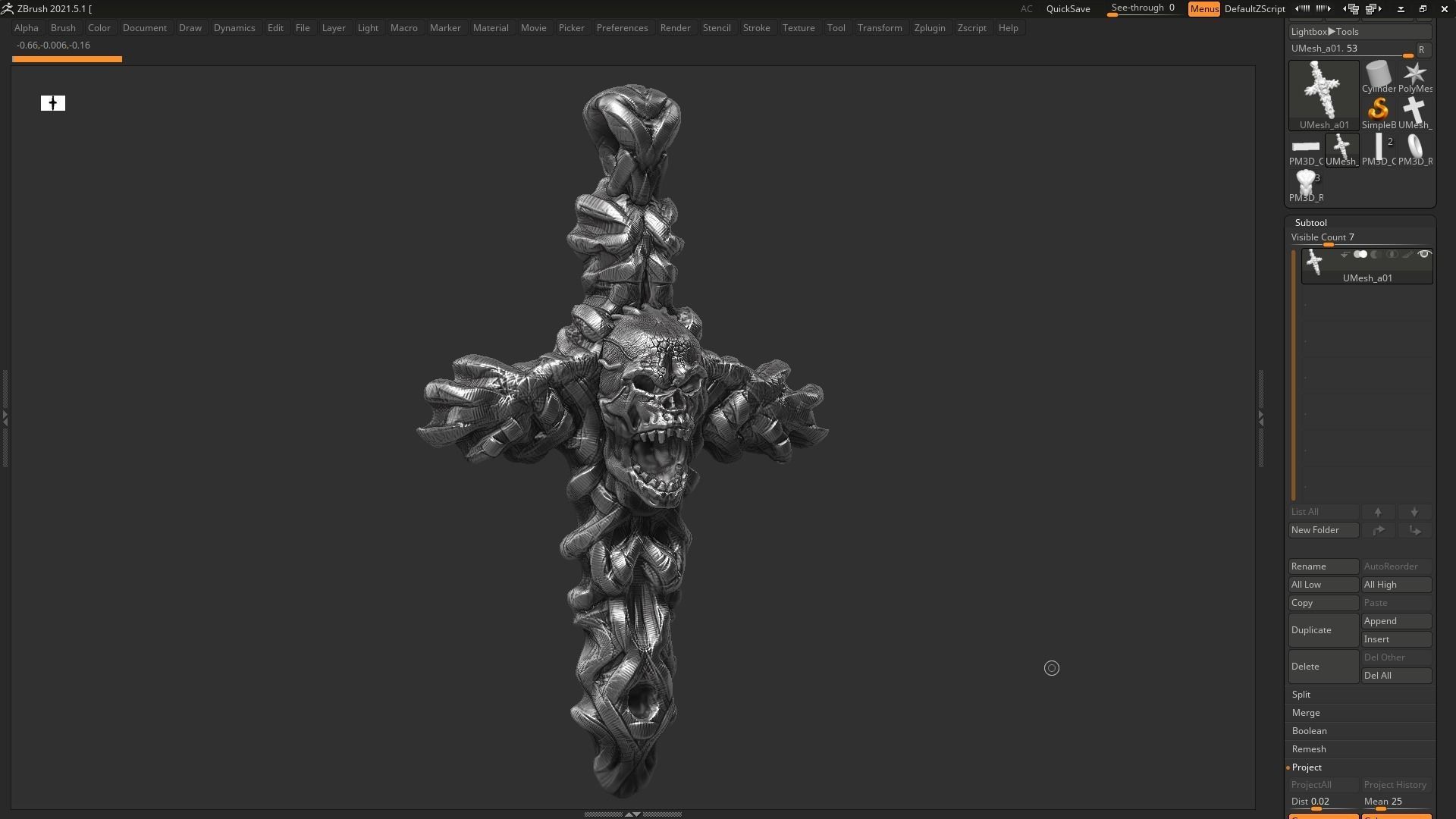 Skull cross Pendant 3d print model 15 3D print model_8