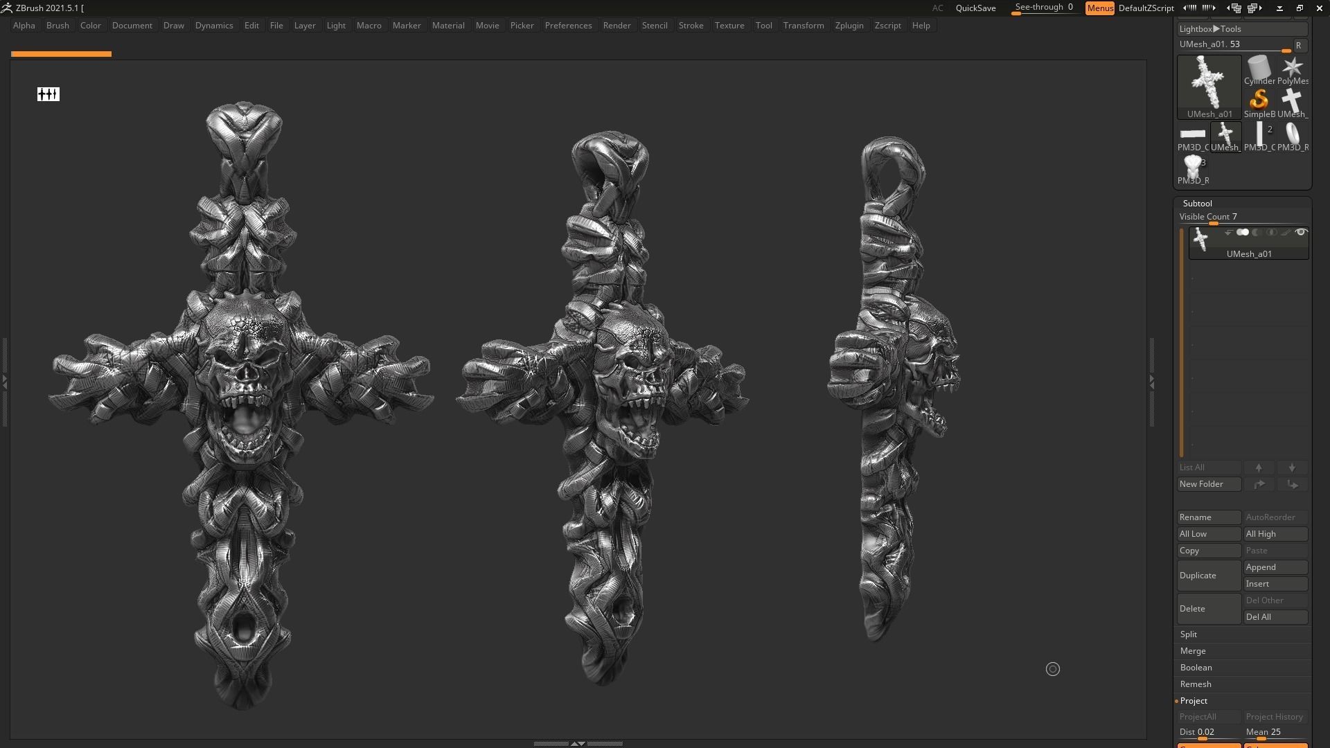 Skull cross Pendant 3d print model 15 3D print model_3