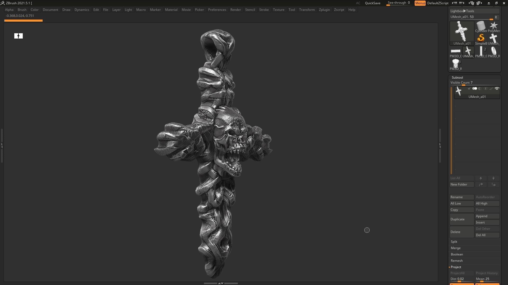 Skull cross Pendant 3d print model 15 3D print model_4