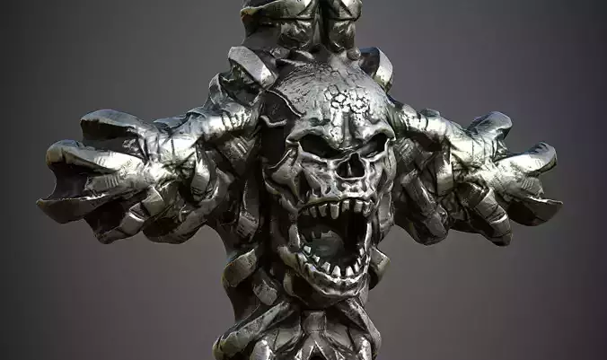 Skull cross Pendant 3d print model 15 3D print model