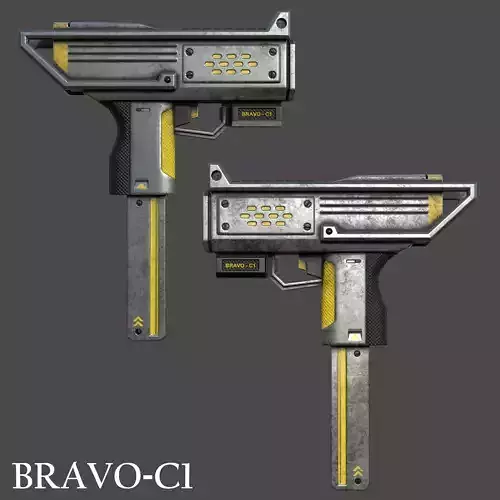 Gun Bravo C1 Low-poly 3D model