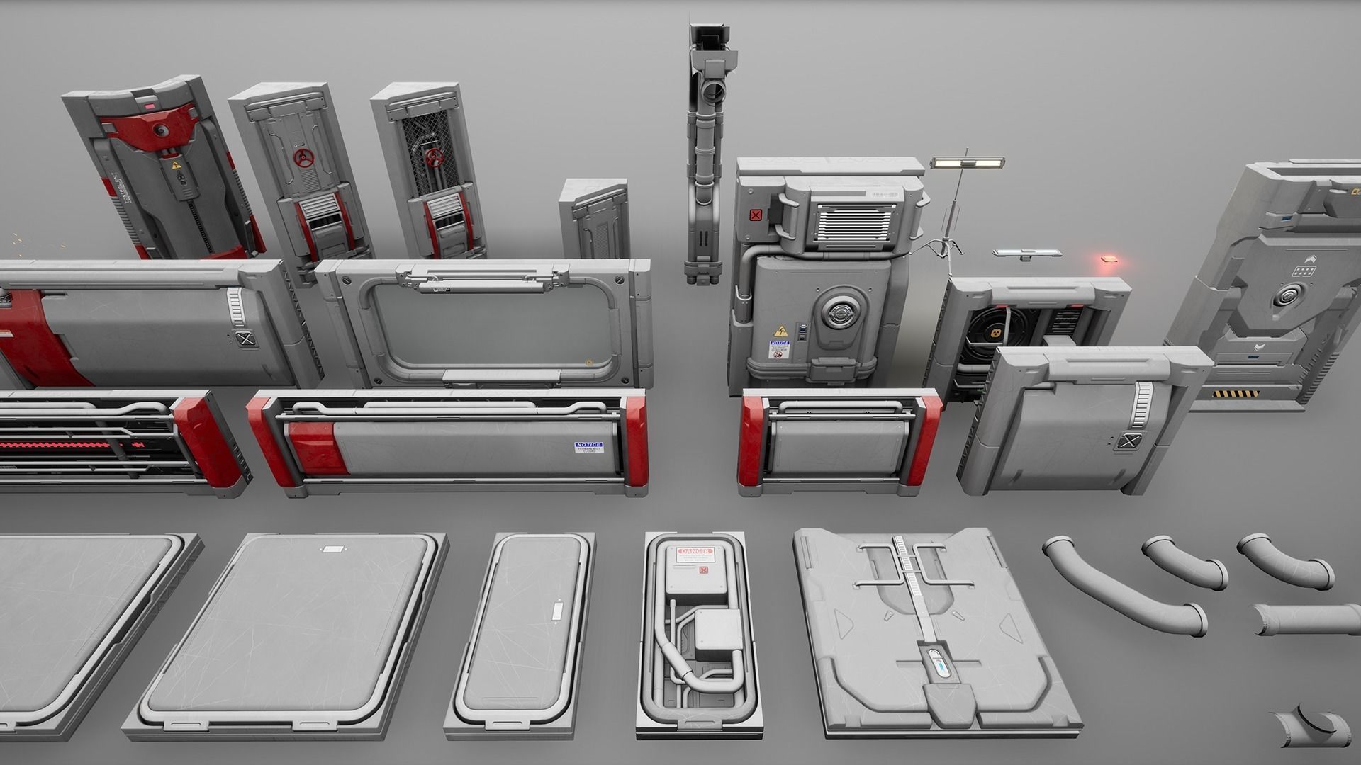Omega - Sci-Fi Modular Environment Pack Low-poly 3D model_9