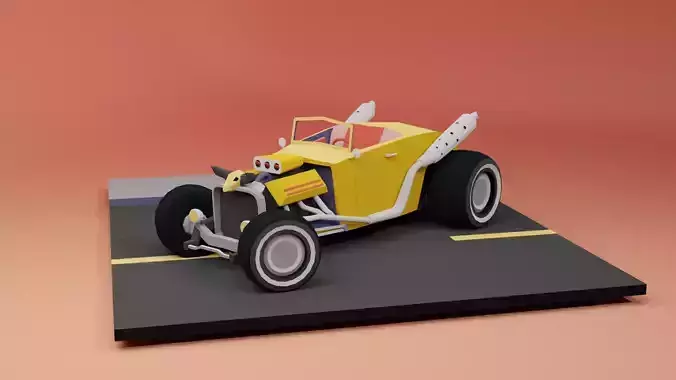 Low Poly Hot Rod 2 versions