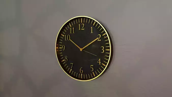 Luxury Golden Case and Parts Wall Clock with Leather Face