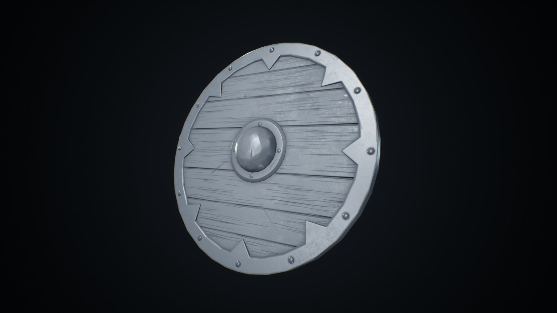 Viking Weapons - Flat Shield III Low-poly 3D model_5