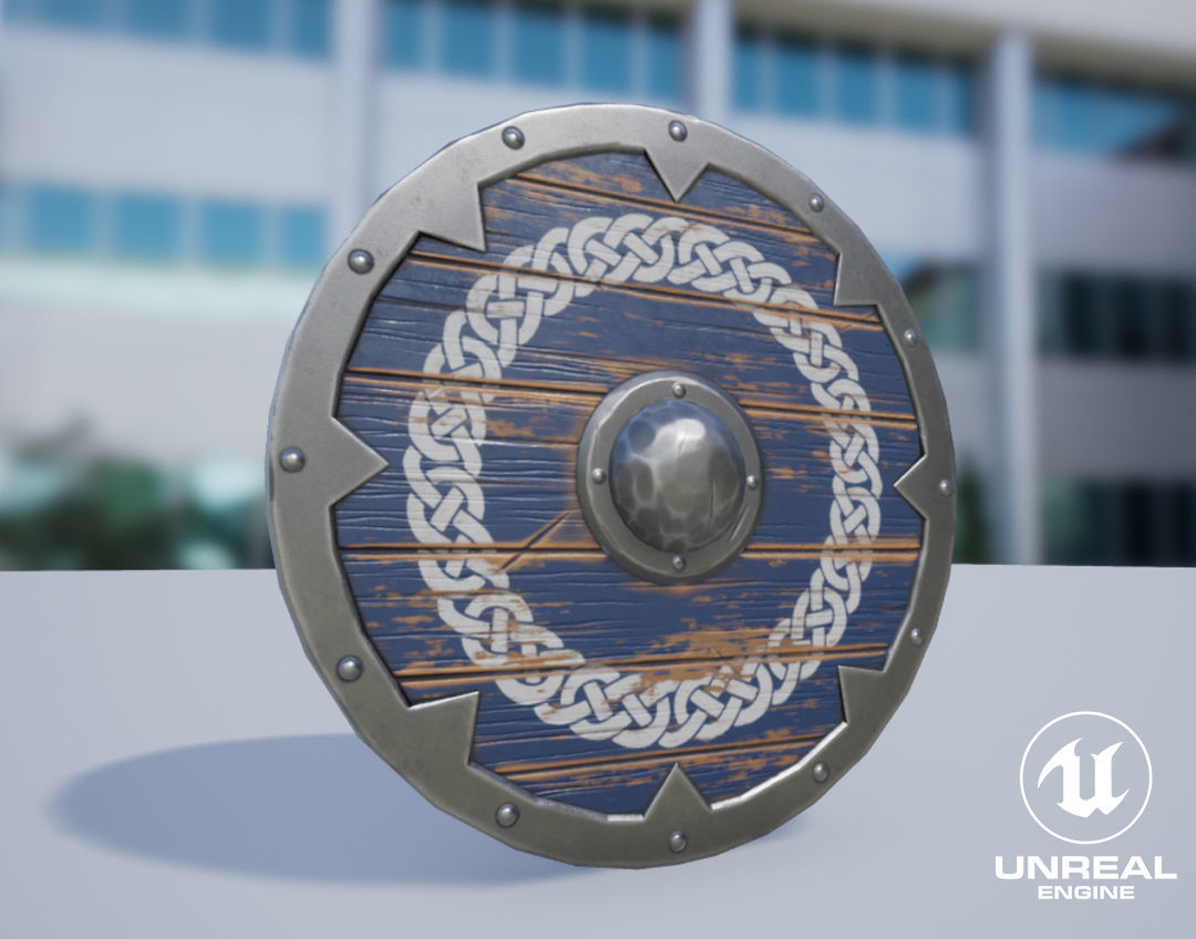Viking Weapons - Flat Shield III Low-poly 3D model_7