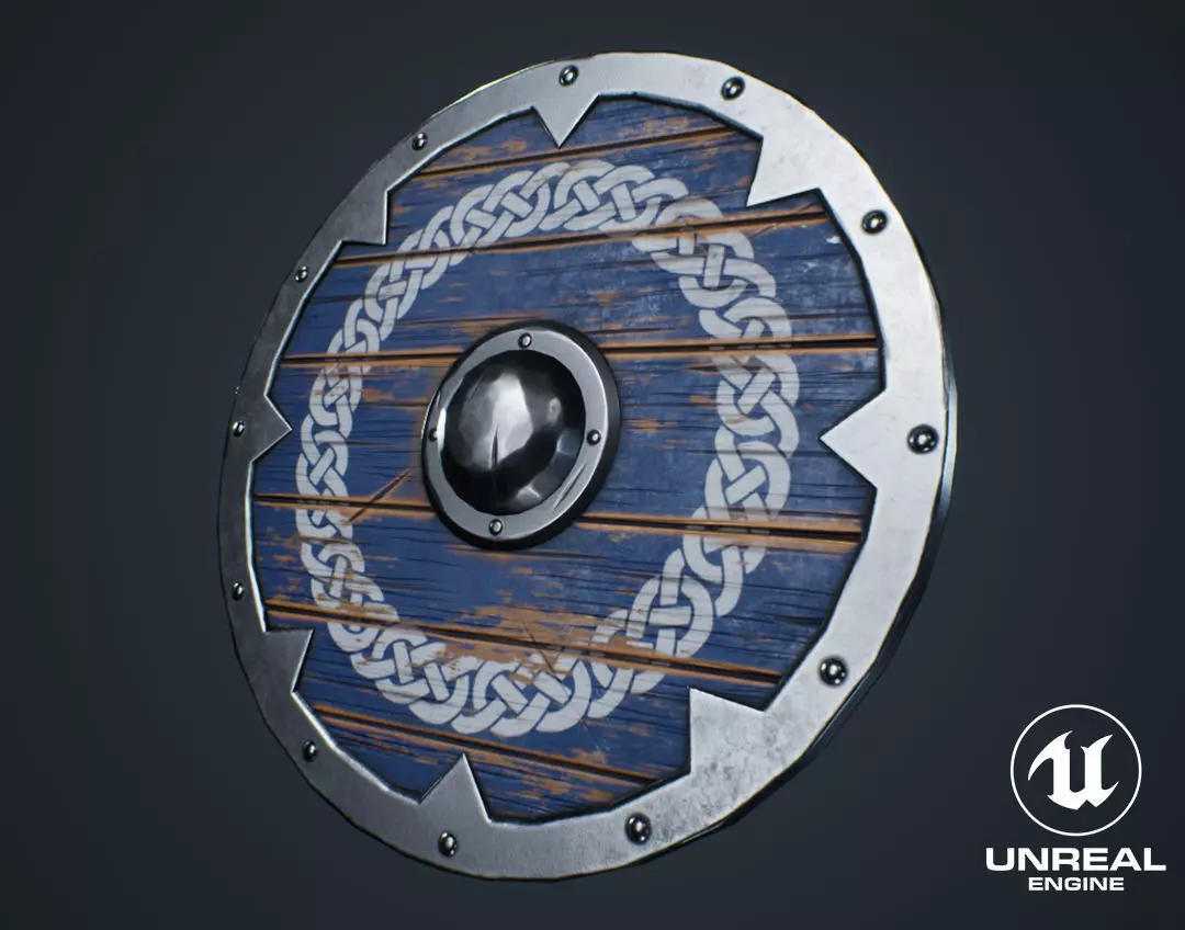 Viking Weapons - Flat Shield III Low-poly 3D model_0