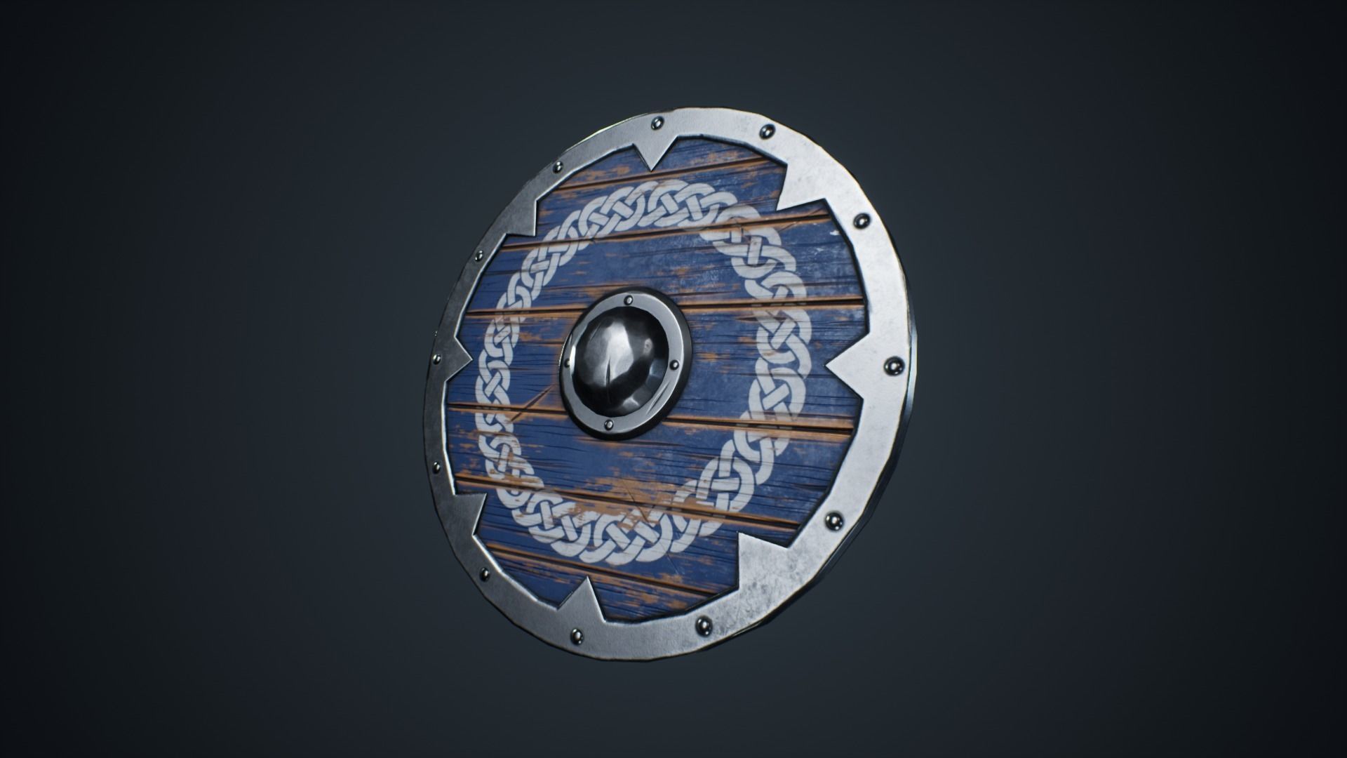 Viking Weapons - Flat Shield III Low-poly 3D model_1