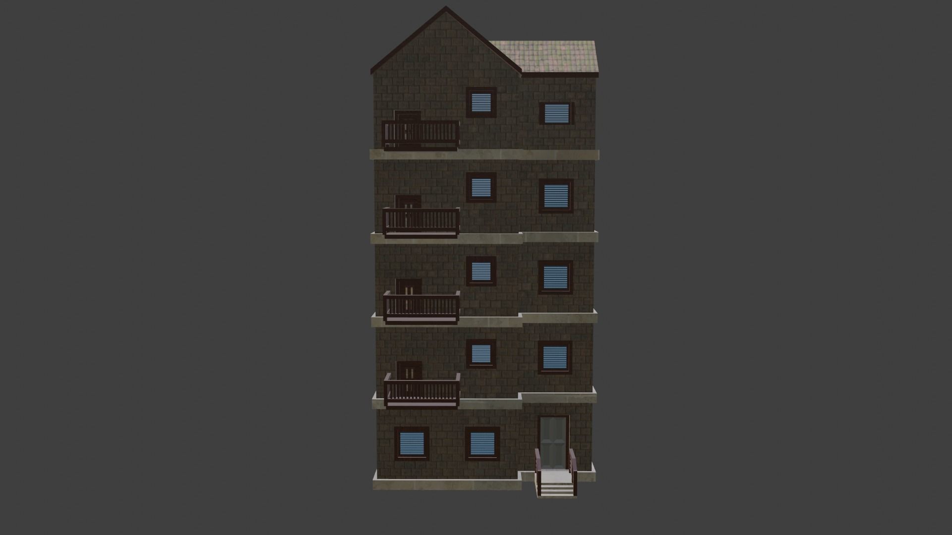 House Model 13 Low-poly 3D model_9