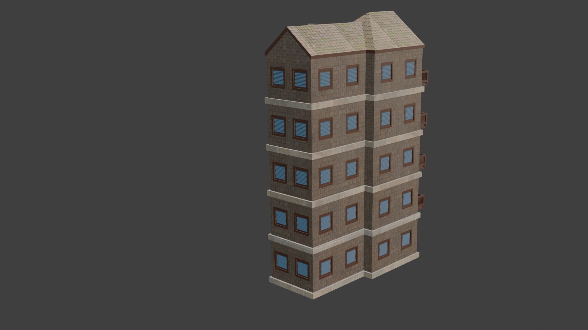 House Model 13 Low-poly 3D model_4