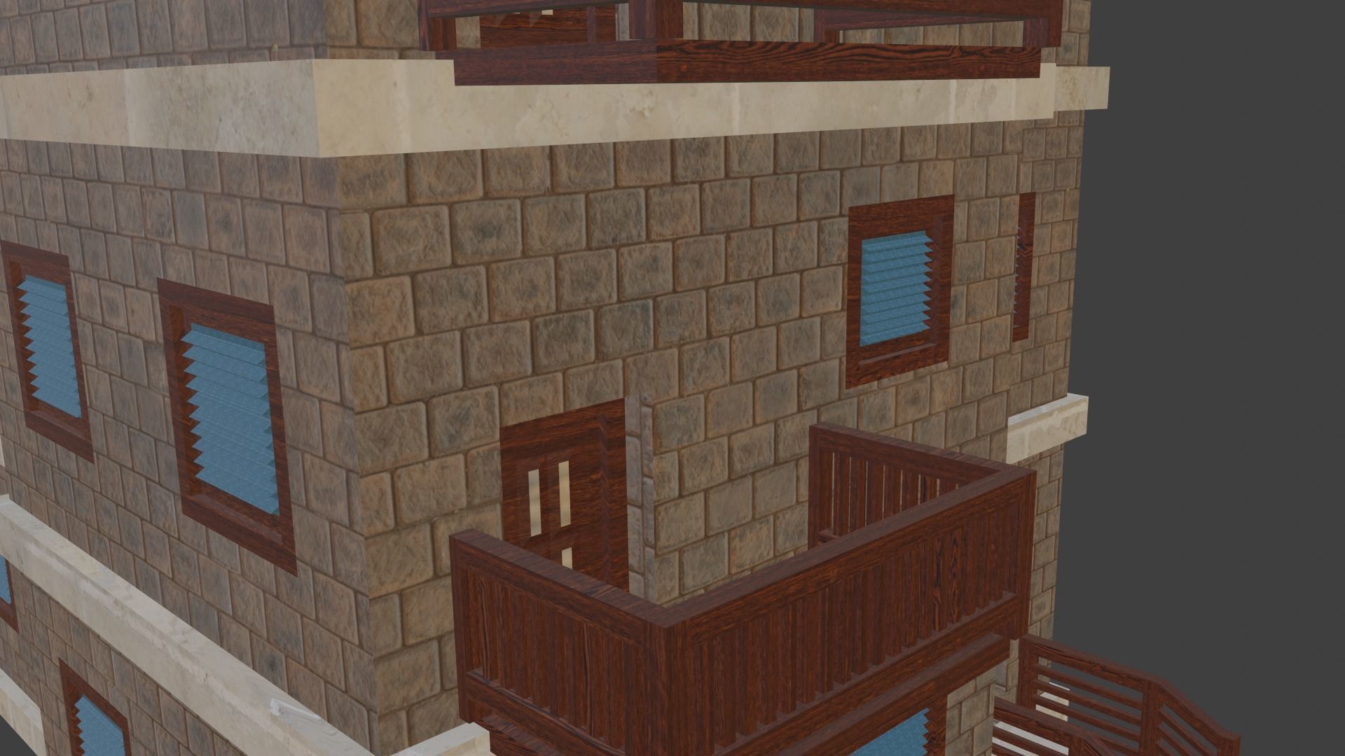 House Model 13 Low-poly 3D model_10