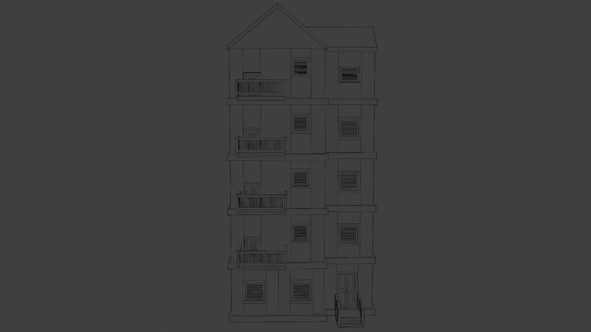 House Model 13 Low-poly 3D model_11
