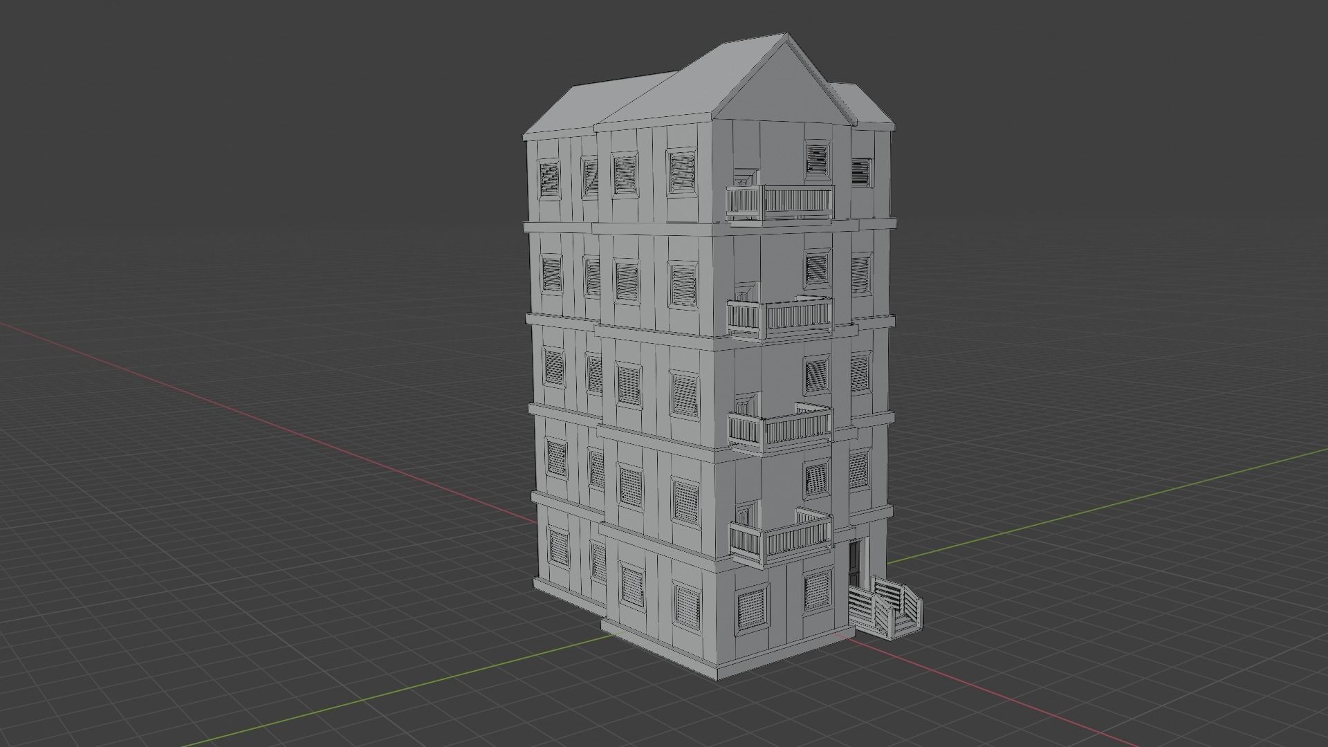 House Model 13 Low-poly 3D model_7