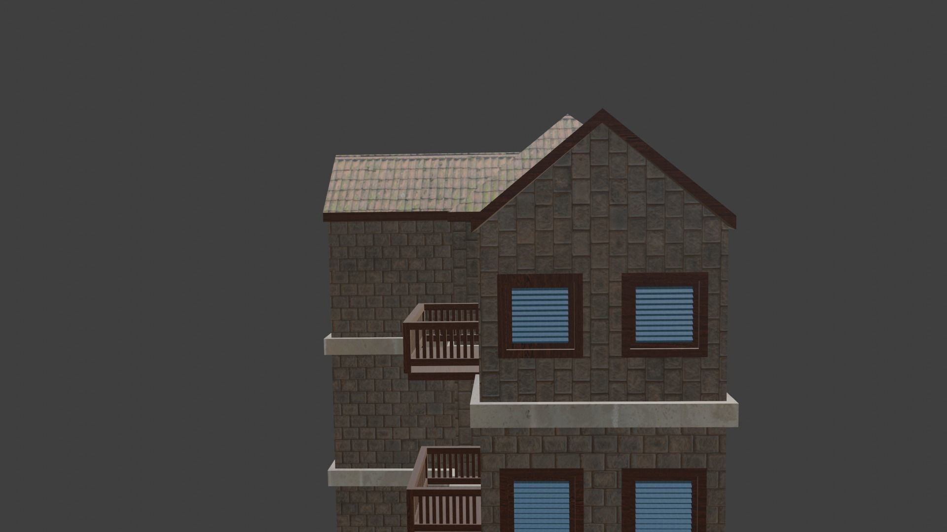 House Model 13 Low-poly 3D model_6