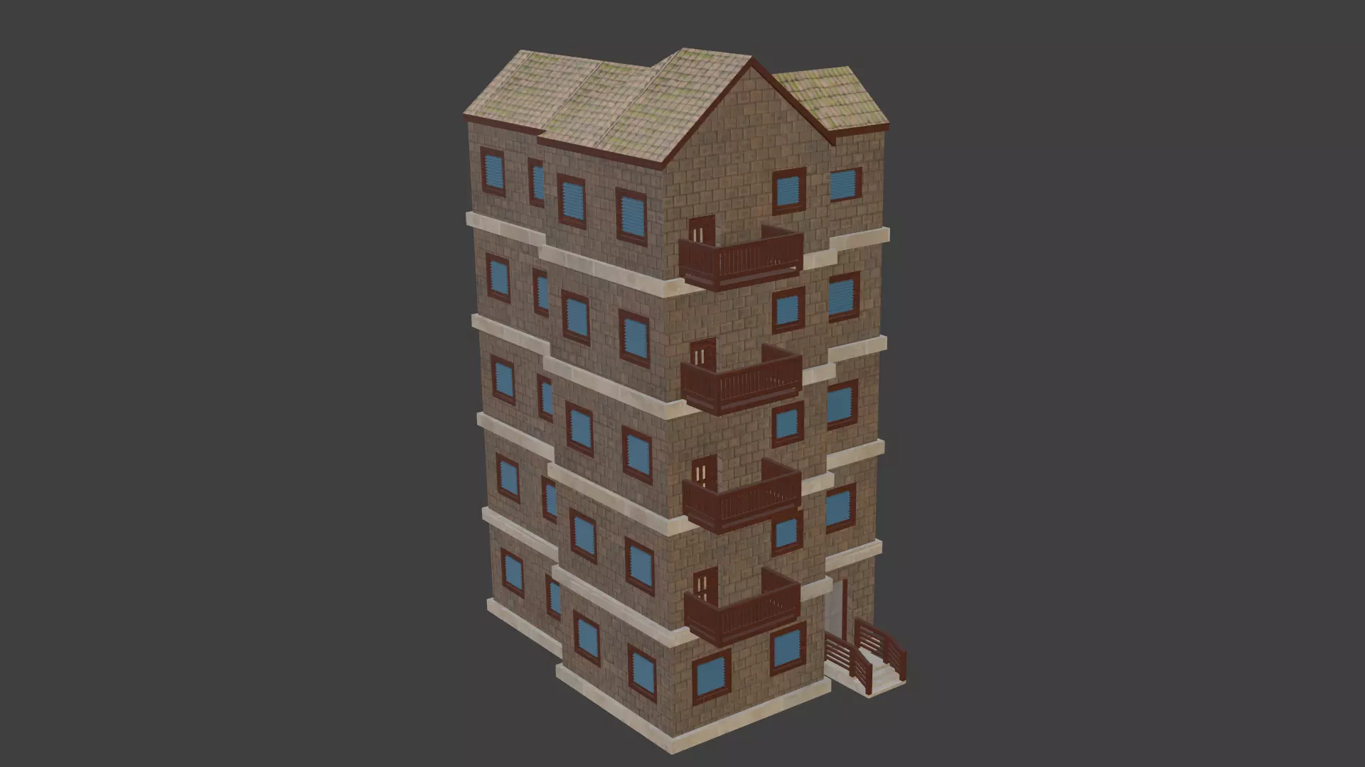 House Model 13 Low-poly 3D model_0