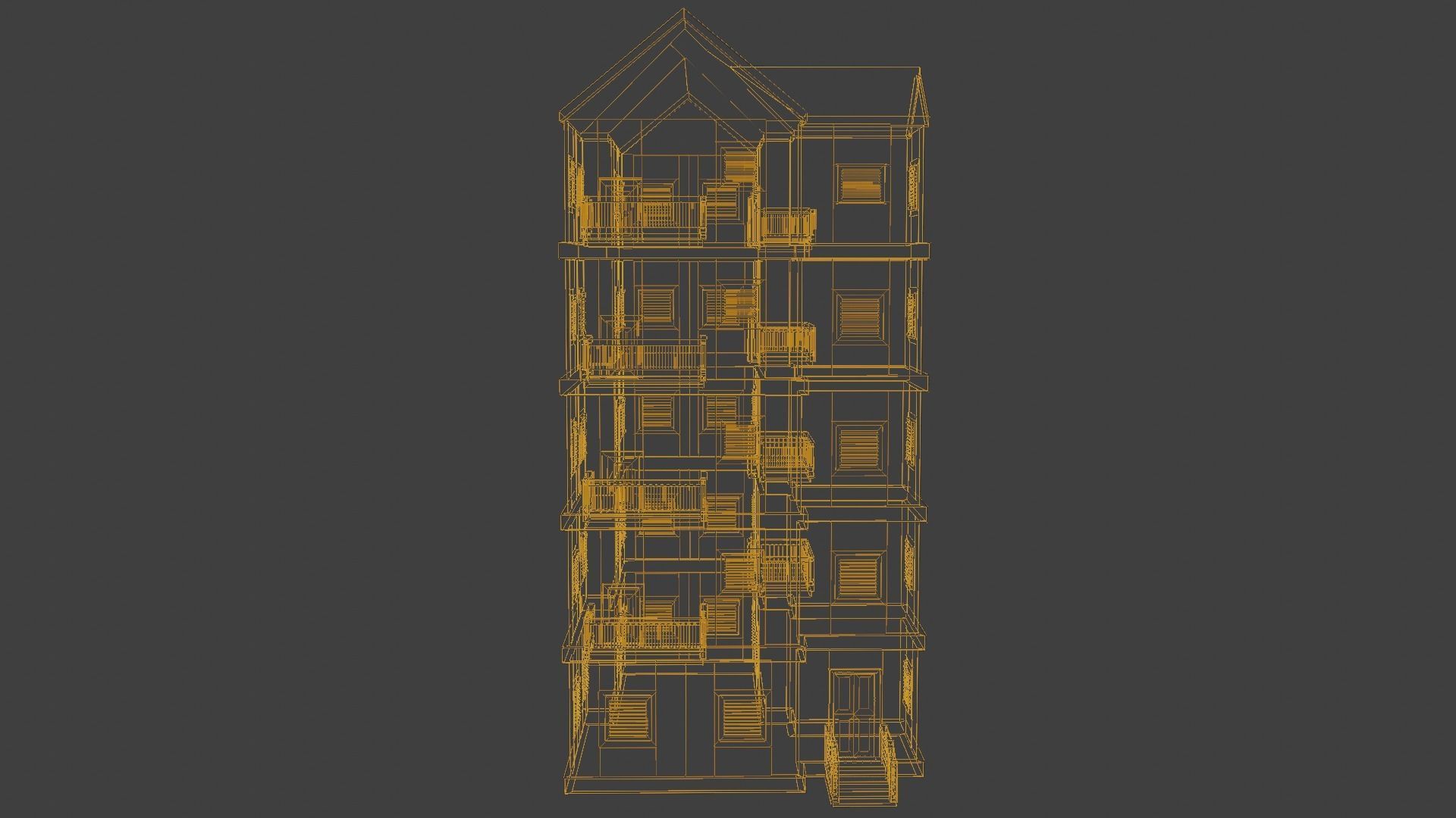 House Model 13 Low-poly 3D model_14