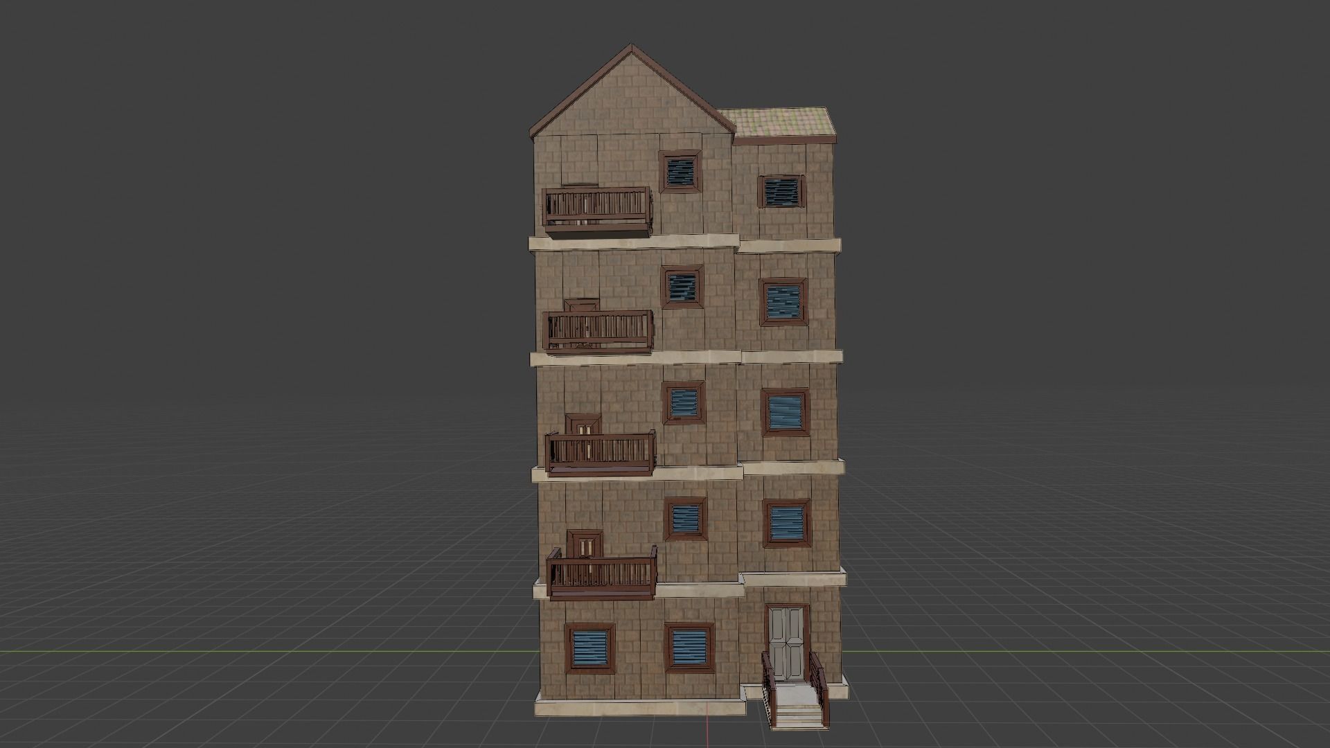 House Model 13 Low-poly 3D model_2