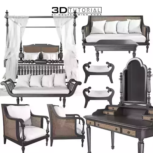 indochine collection coffee table with two legs