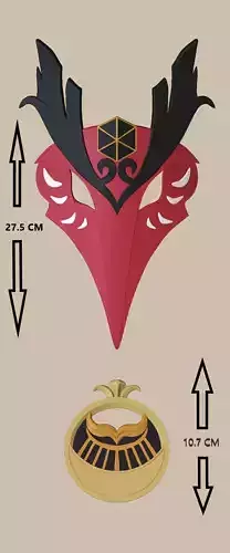 Kujou Sara Genshin Impact Mascara y Broche 3d printable