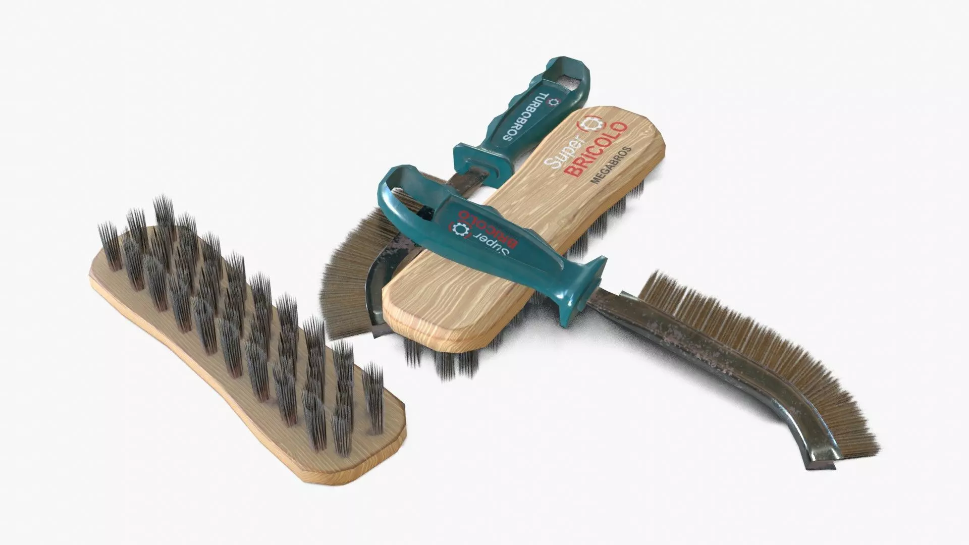 Stainless Steel Wire Brushes Low-poly 3D model