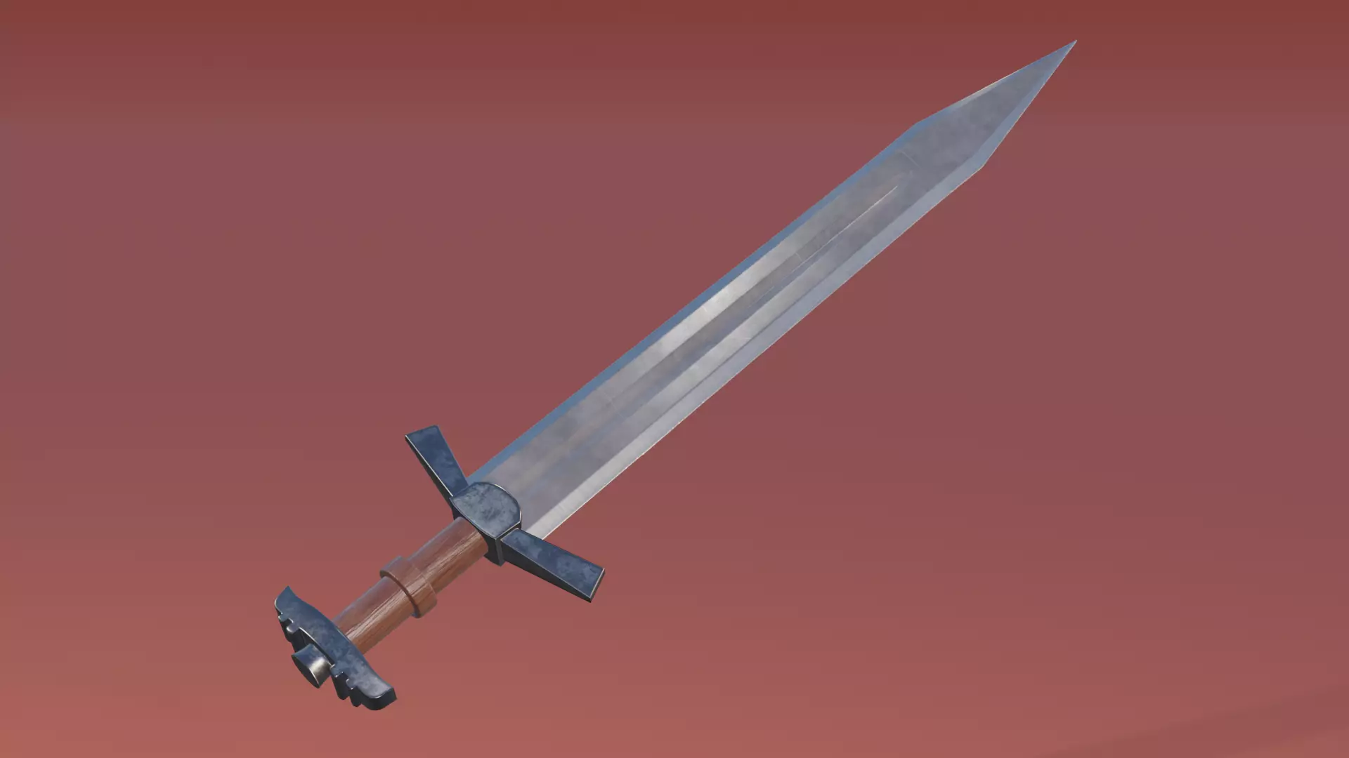sword of battle Low-poly 3D model_0