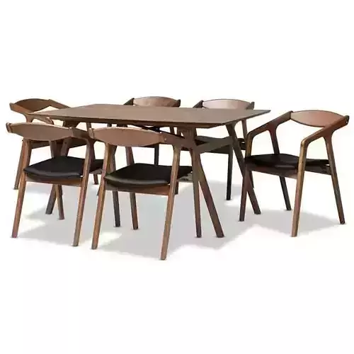 Baxton Studio Harland Mid-Century 7-Piece Dining Set