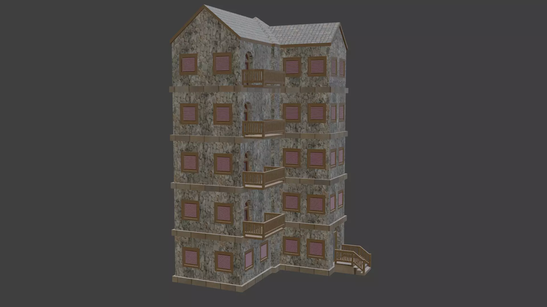 House Model 21 Low-poly 3D model_0