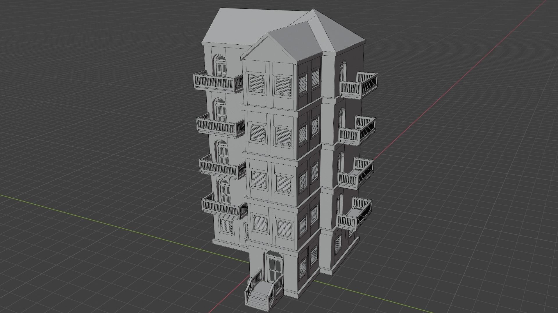 House Model 21 Low-poly 3D model_9