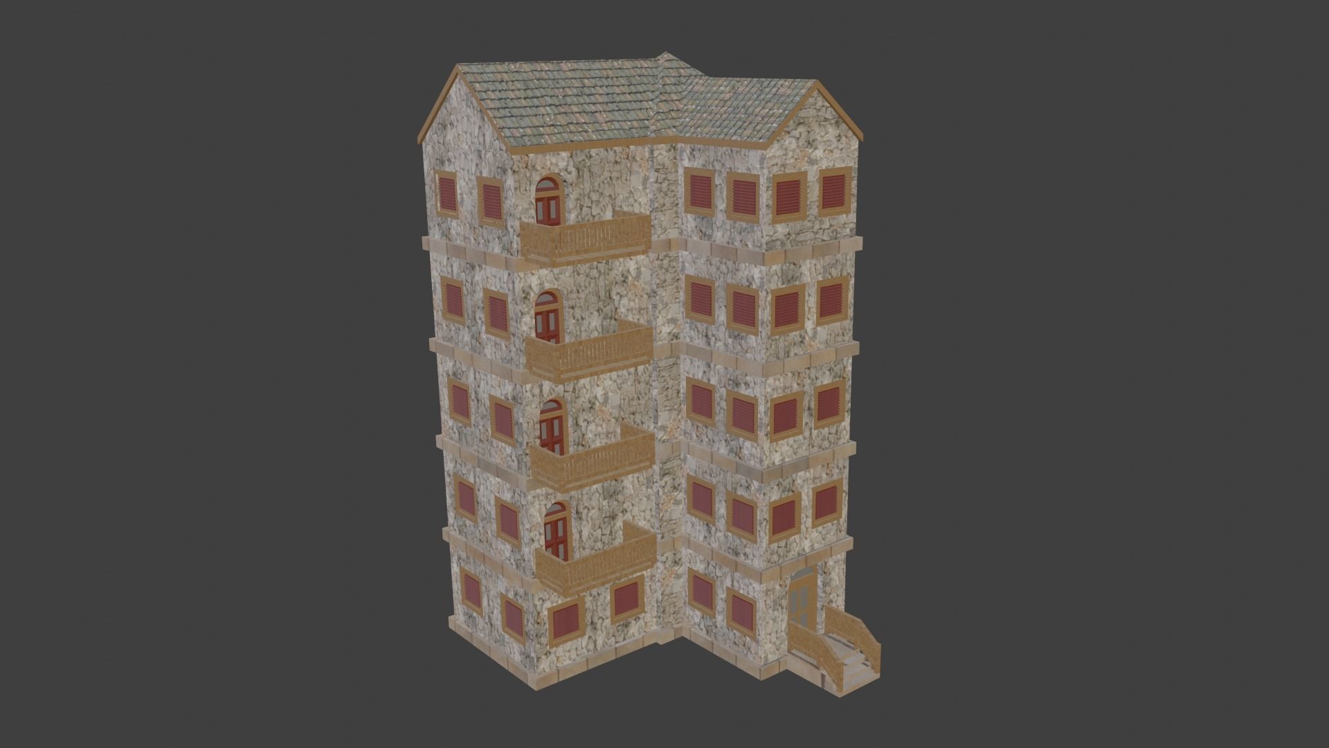 House Model 21 Low-poly 3D model_19