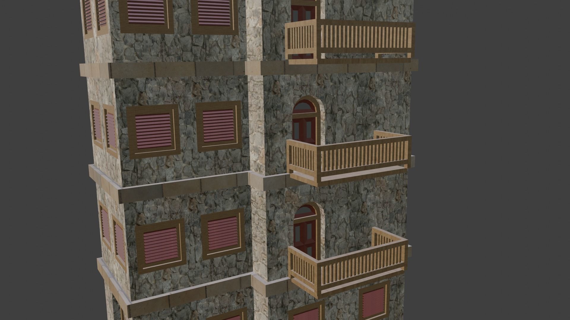 House Model 21 Low-poly 3D model_4