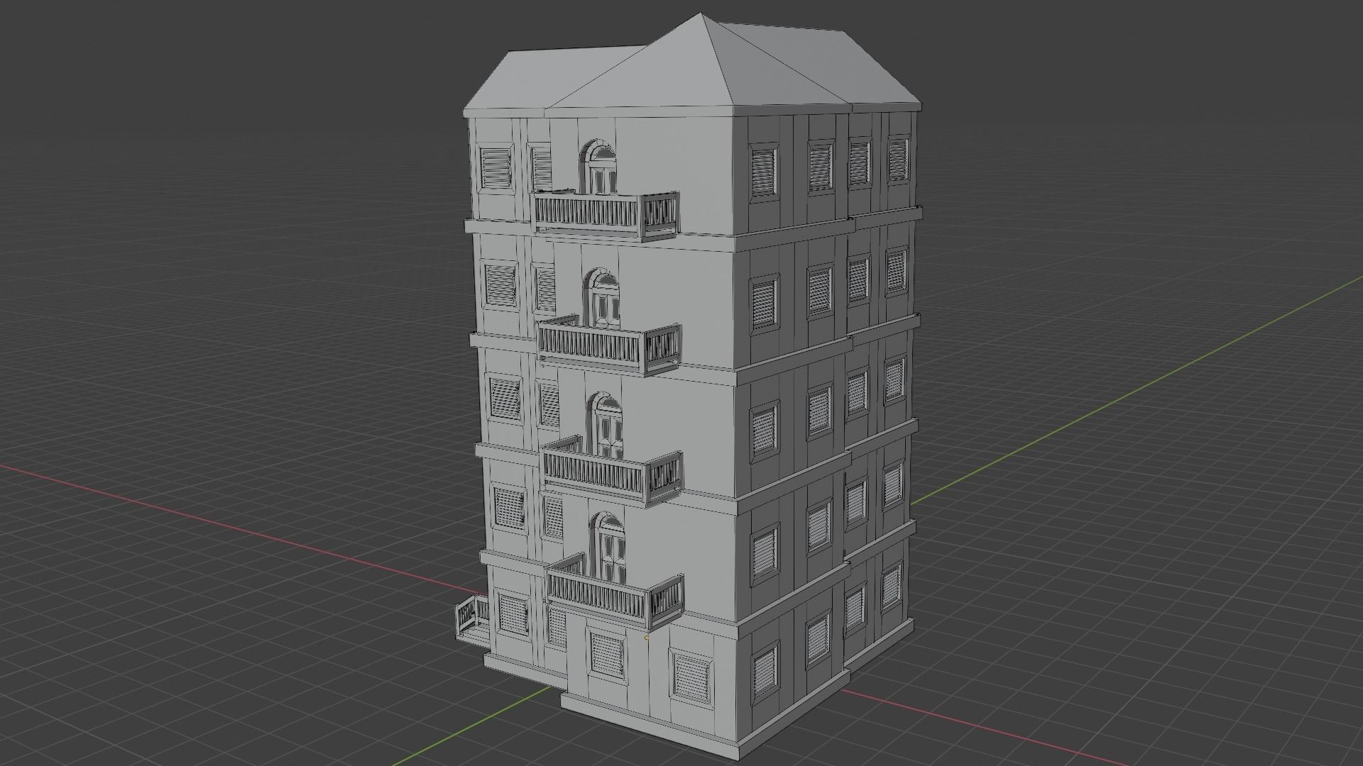 House Model 21 Low-poly 3D model_8