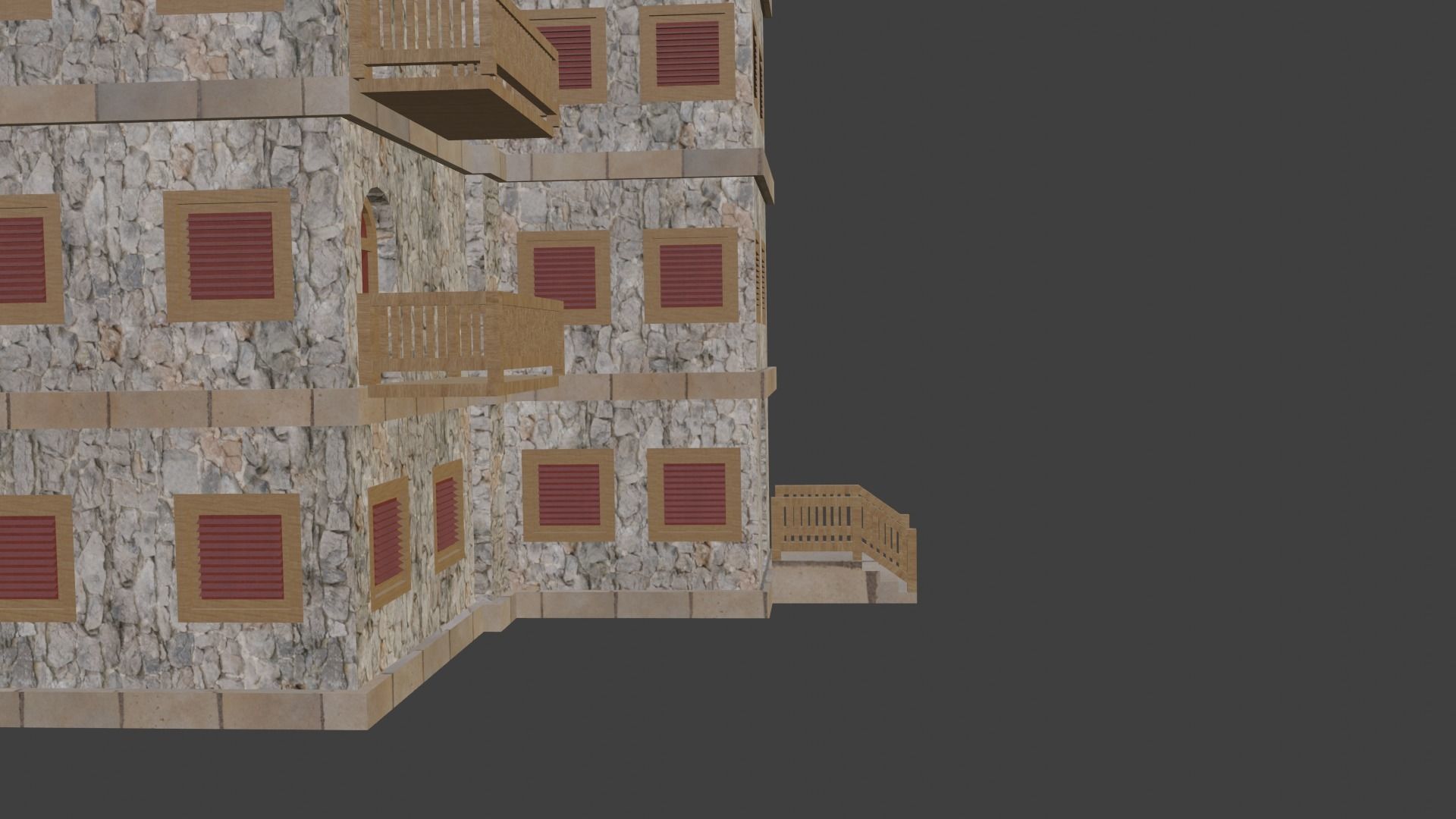 House Model 21 Low-poly 3D model_3