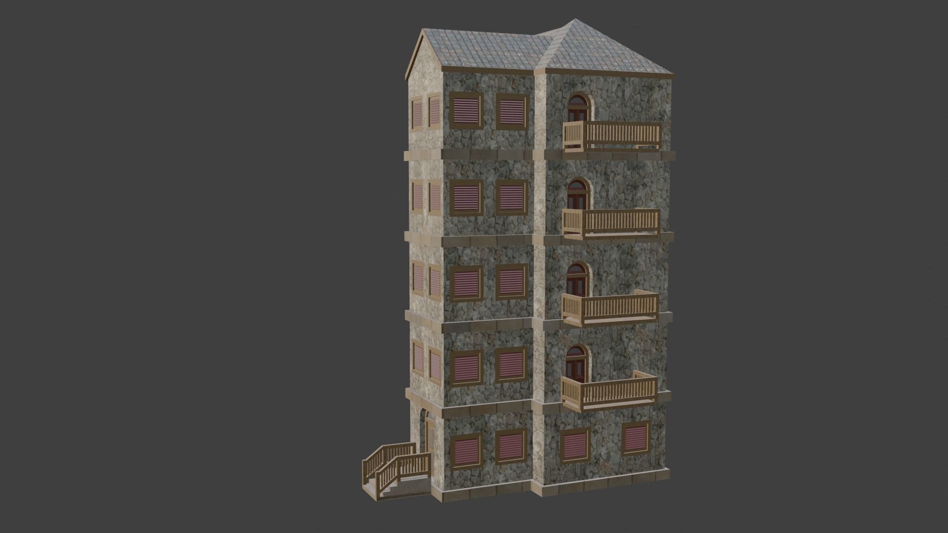 House Model 21 Low-poly 3D model_12