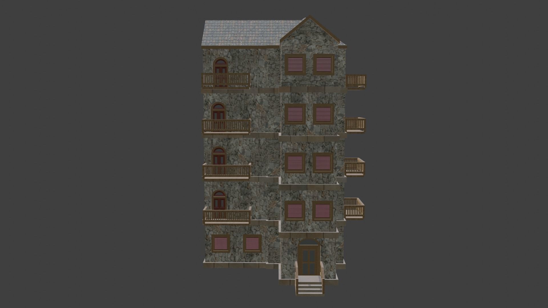 House Model 21 Low-poly 3D model_1
