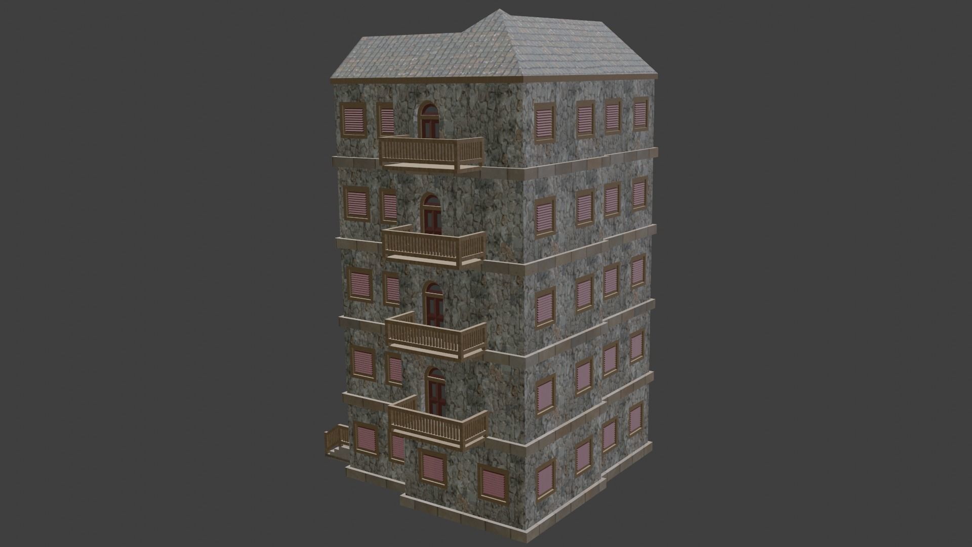 House Model 21 Low-poly 3D model_7