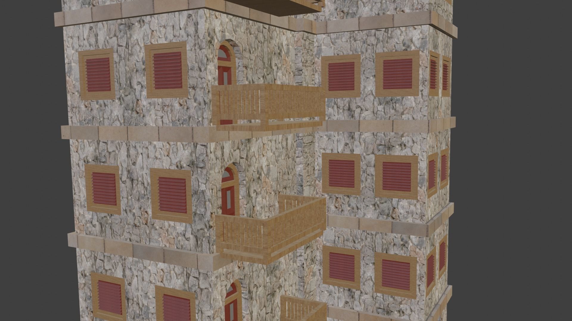 House Model 21 Low-poly 3D model_2