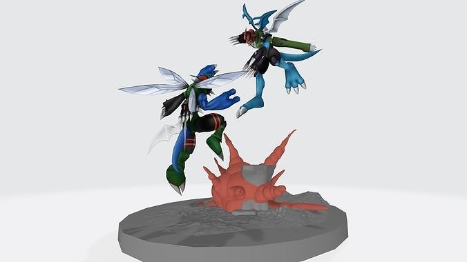 Paildramon VS Dinobeemon 3D print model
