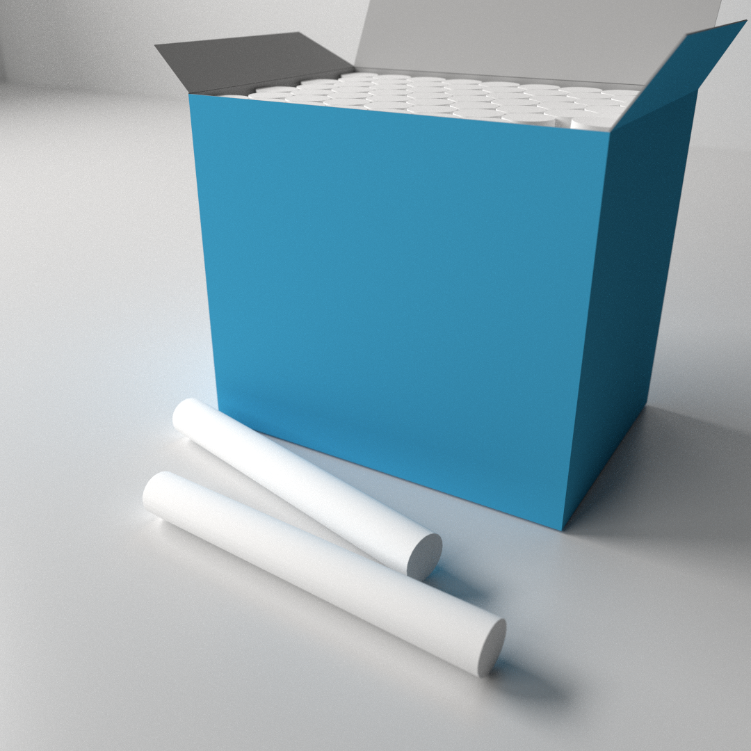 Chalk Box 3D Model .3ds .fbx .blend .dae